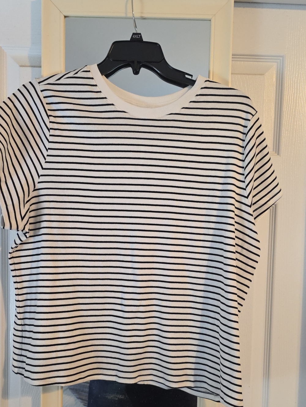 torrid Black and White Striped Knit Tee